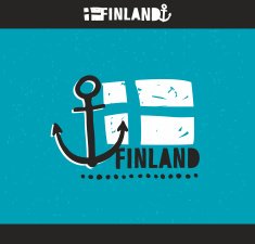 Emblem of Finland with hand drawn image