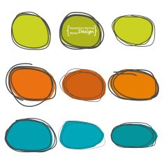 Banner for text ads Hand-drawn colorful ovals