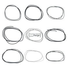 Banner for text ads Hand-drawn ovals with rough shapes