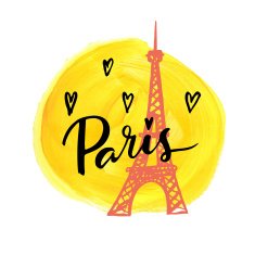 I love Paris Hand drawn calligraphic card