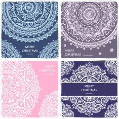 Set of banners with floral Indian ornaments can be used N3