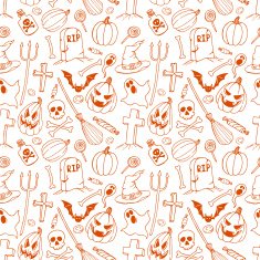seamless halloween symbols