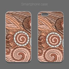 Smartphone case design brown abstraction vector illustration