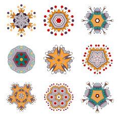 Tattoo Flower Mandala Doodle Vector Designs N4
