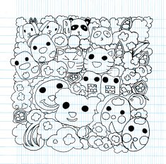 Hand drawn Aliens and Monsters cartoon doodle N22