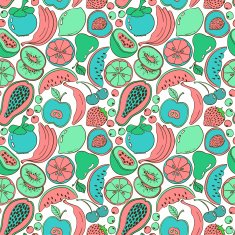 Abstract colorful fruit seamless pattern