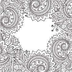 Vector template with beautiful monochrome floral pattern