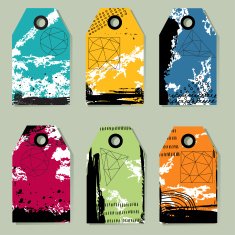 Set of abstract geometric label designs N2