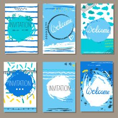 Hand made Invitation card with grunge texture N2