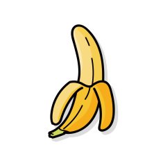 fruits banana doodle