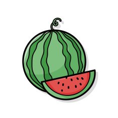 fruits watermelon doodle