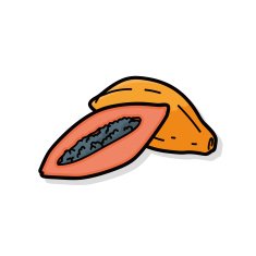 fruits papaya doodle