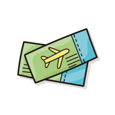 flight ticket doodle