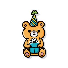 birthday bear doodle