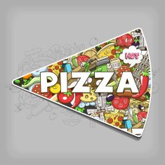 Pizza hand-drawing title design vector illustration N7