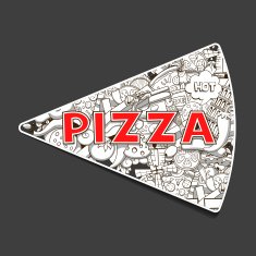Pizza hand-drawing title design vector illustration N9