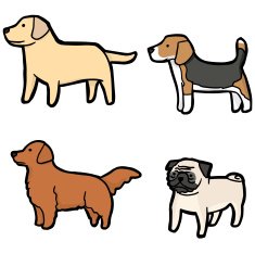 vector set of dog