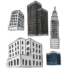 vector set of building