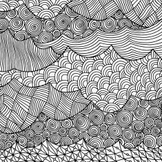 Artistically ethnic pattern Hand-drawn sea waves