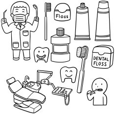 vector set of dentist and tooth care N2