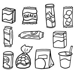 vector set of snack