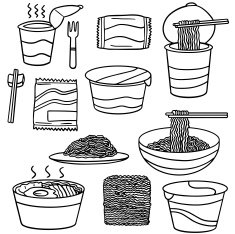 vector set of noodle N2