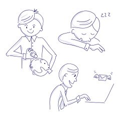 Hand drawn vector manager illustrations