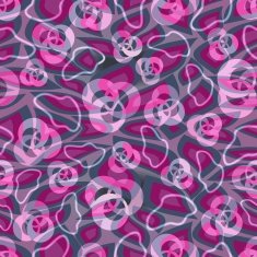 Grunge pink background with transparent doodle futuristic abstract tile