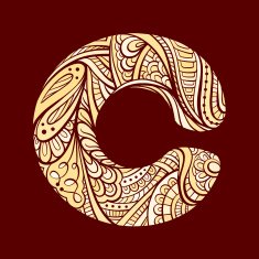 Ethnic hand drawn letter C N2