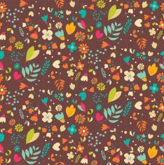 Bohemian hand drawn flowers seamlss pattern N2