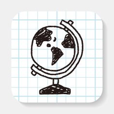 globe doodle drawing