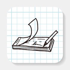 money check doodle drawing