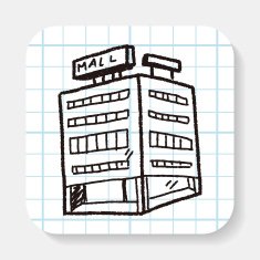 shop mall doodle drawing