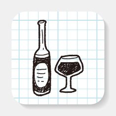 wine bottle doodle