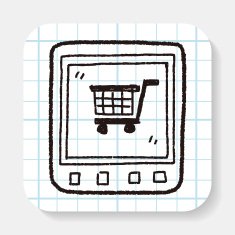 mobile shopping doodle
