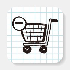 shopping cart doodle drawing N2