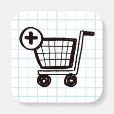 shopping cart doodle drawing N3