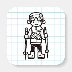 skiing doodle
