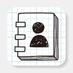 contact book doodle drawing