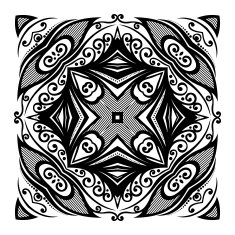 Vector Beautiful Deco Black Square N6