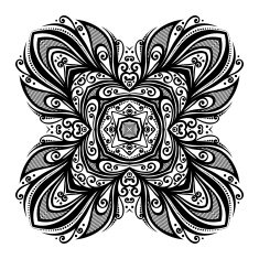 Vector Beautiful Deco Black Square N7