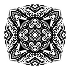 Vector Beautiful Deco Black Square N8
