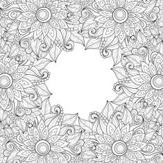 Vector Monochrome Floral Background N11