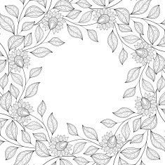 Vector Monochrome Floral Background N12