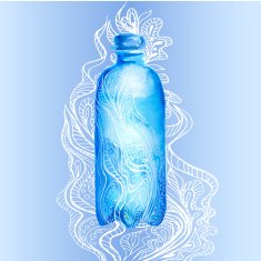 Transparent bottle of water