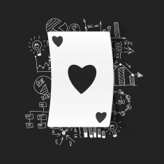 Drawing business formulas playing card