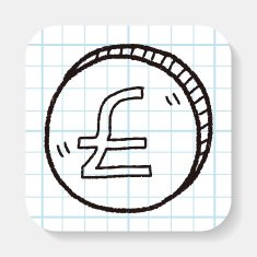 doodle GBP money coin