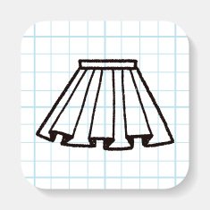 doodle pleated skirt