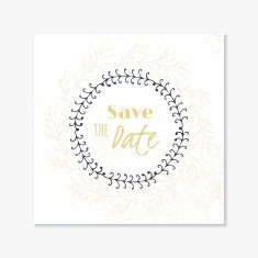 Wedding invitation card template with hand drawn floral wreath Doodle