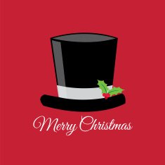 Holiday card with hat - Illustration